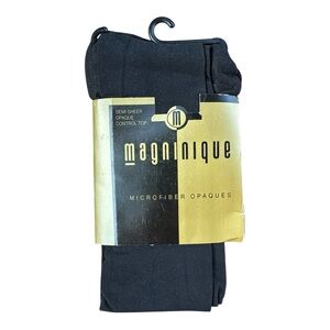 Vintage 1990 Magninique Black Opaque Tights | NOS | I. Magnin